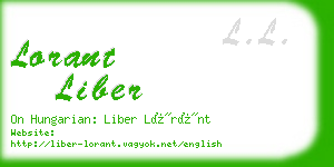 lorant liber business card